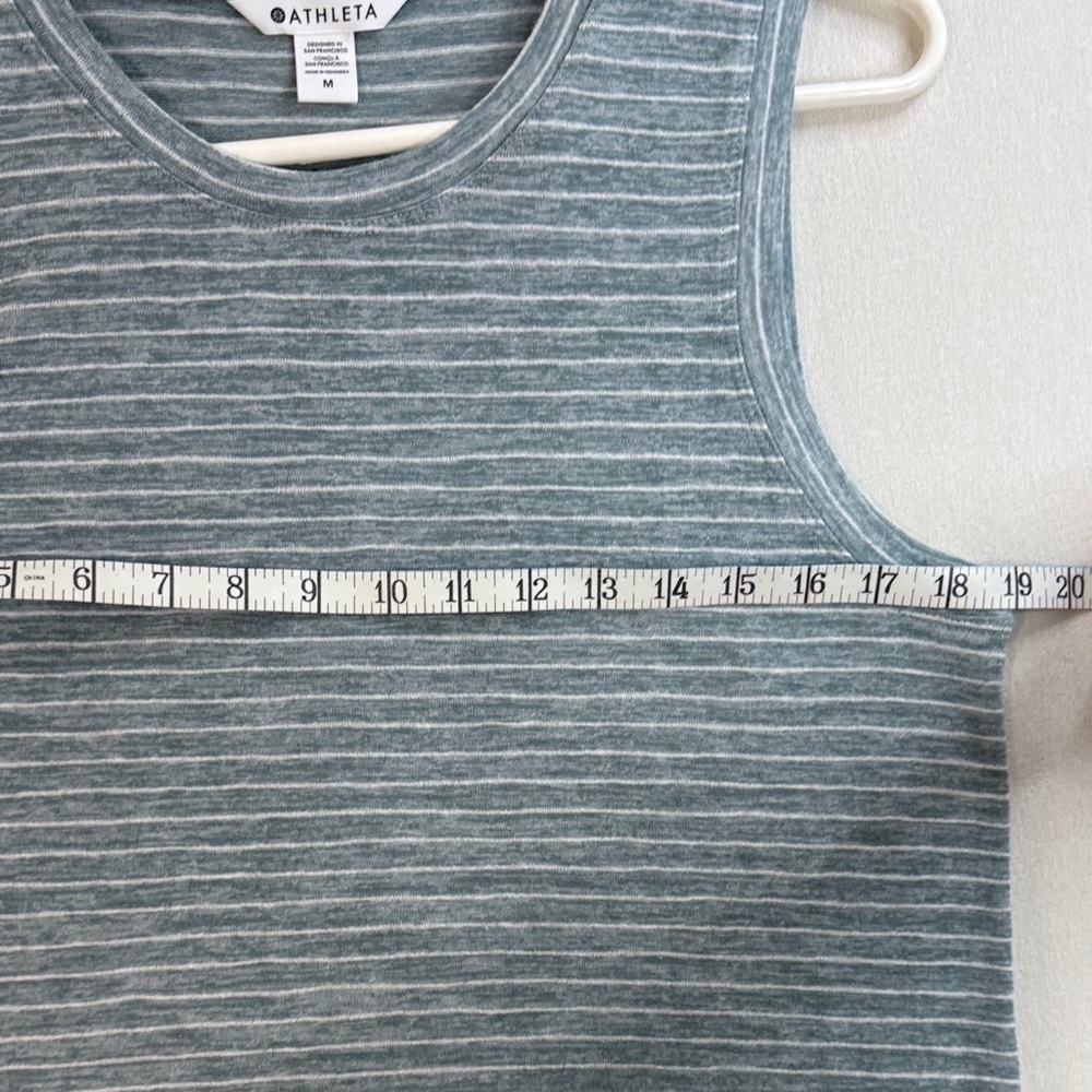 Athleta Gray & White Striped Sleeveless Tank - Picture 3 of 6